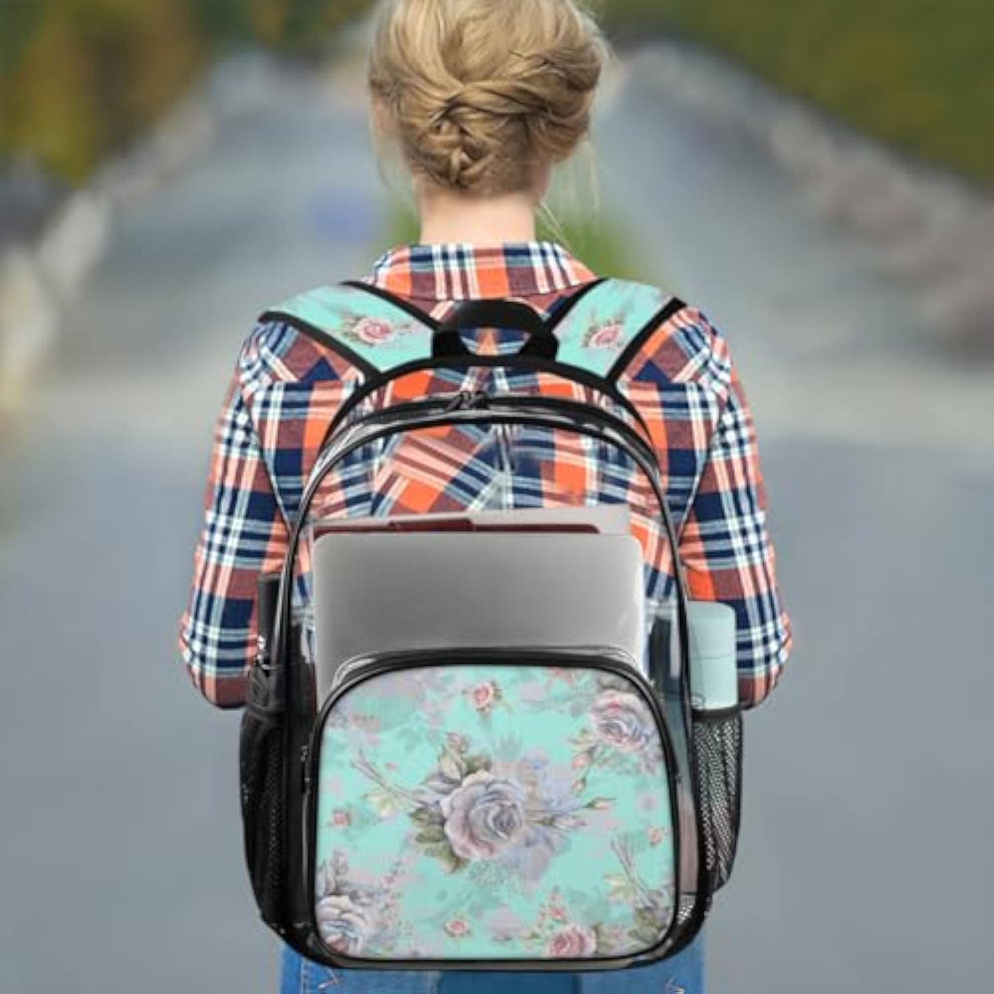Beautiful Rose Heavy Duty Transparent Backpack