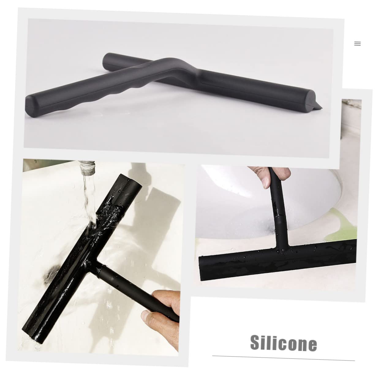 CIYODO 1Set Durable Silicone Window Wiper Multifunctional Bathroom Glass Scraper for Home Car Shower Use Space Saving Design Easy to Operate Cleaning Tool Silicone with Hook