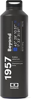 MONBENTO - MB Steel Beyond Insulated Flask - 500ml Stainless Steel Insulated Flask with Tea/Fruit Infuser - Keeps Drinks Hot/Cold - Ideal for Work/Hiking/Sports - Black and Blue, 19024115