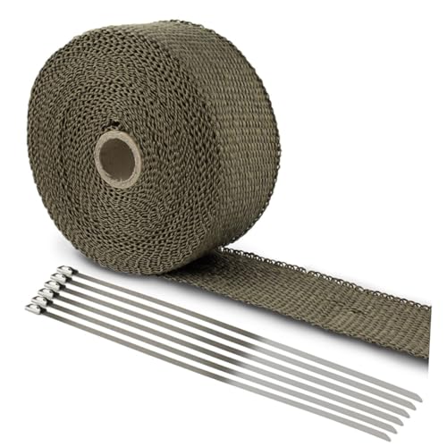 Cinta protectora térmica de escape para rutas en moto STOBAZA de 6 unidades