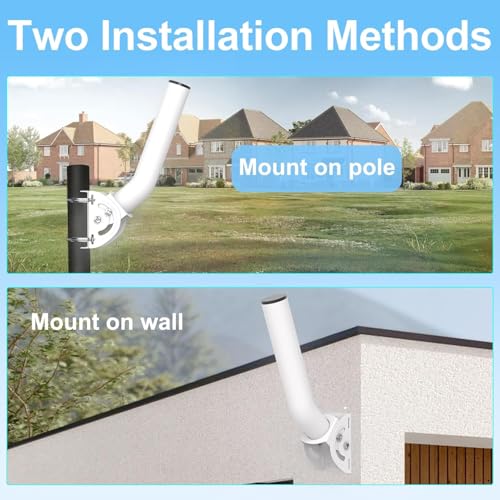 Image of Universal Wireless Bridge Mount | Pole & Wall-Mounted Antenna Mast for Outdoor Antennas, Starlink Extender, Weather Stations & WiFi Extenders | 1.36'' Diameter x 11'' Length (White-1Pack)