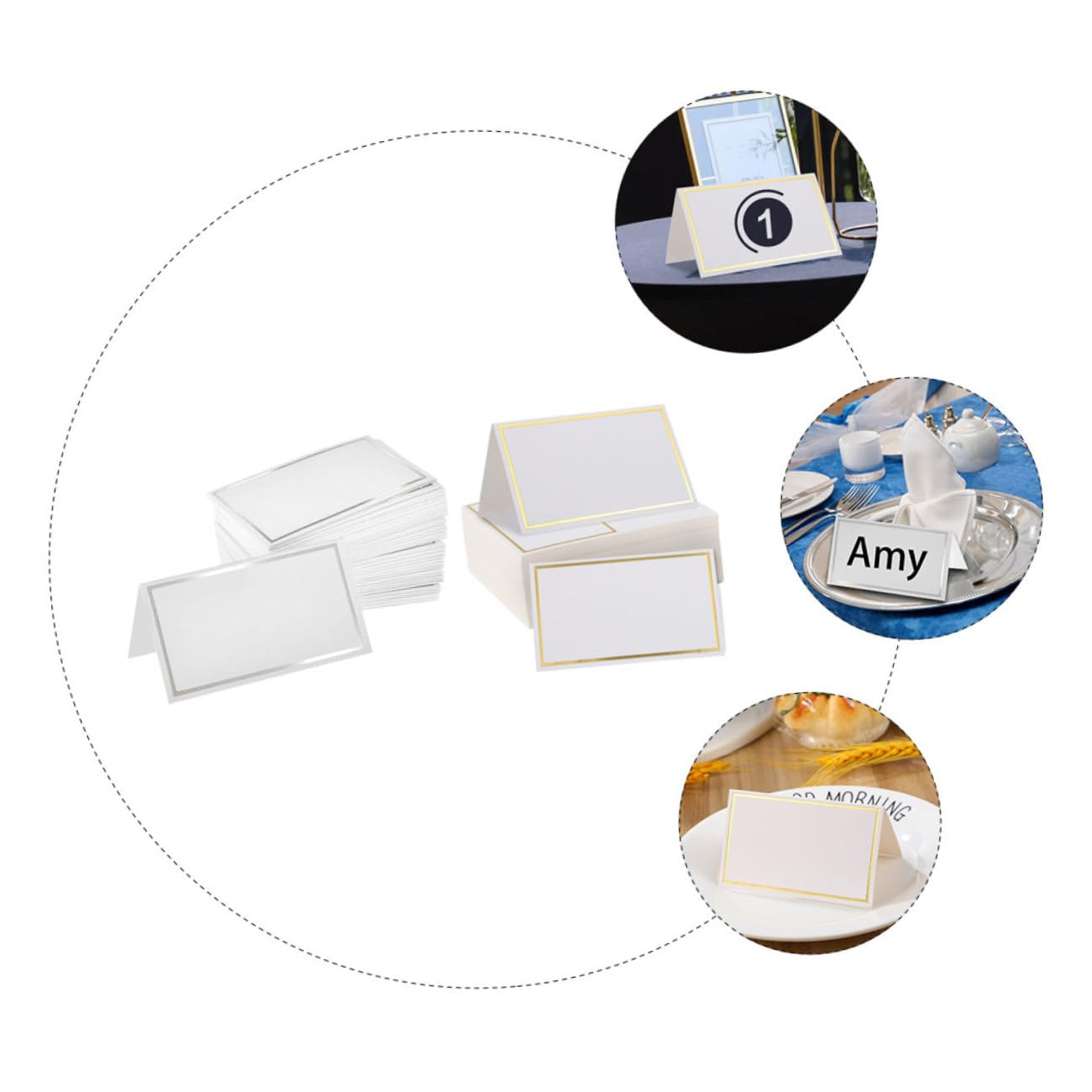 200 Praktische Papier Tischkarten mit Rundem Kreativen Stil für Geschäftstreffen und Partys Elegante und Bequeme Namenskarten zur Tischdekoration