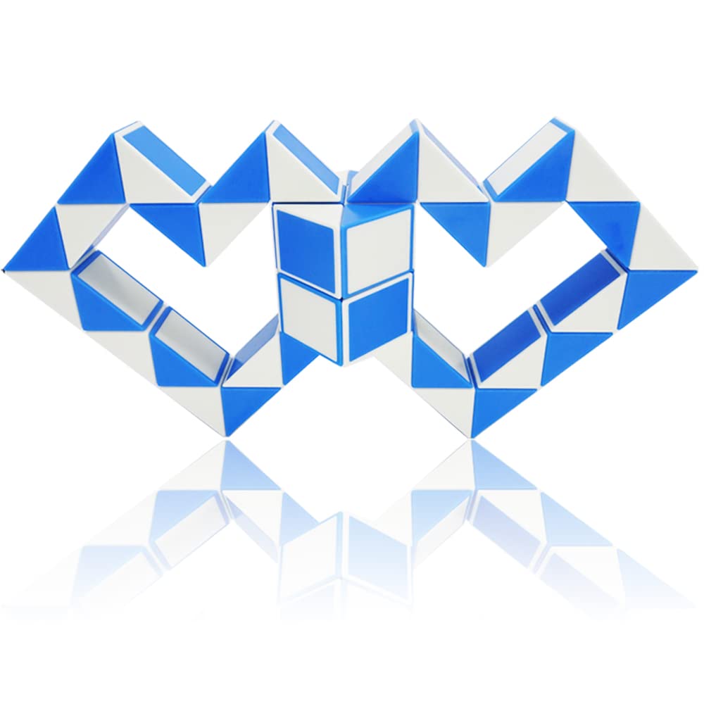 Serpente Magico 48 segmenti Magic Snake Cubo Puzzle-regalini feste bambini-giocattolo agitarsi serpente-Giocattoli del serpente di Bomboniere per feste di compleanno per bambini(blu*1)