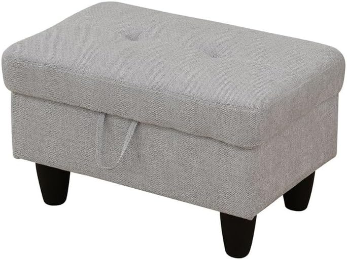 Grey Flannel Living Room Sofa Ottoman for Home Office Bedroom Living Room, Strong Bearing Capacity Sofa Small Sofa Setee