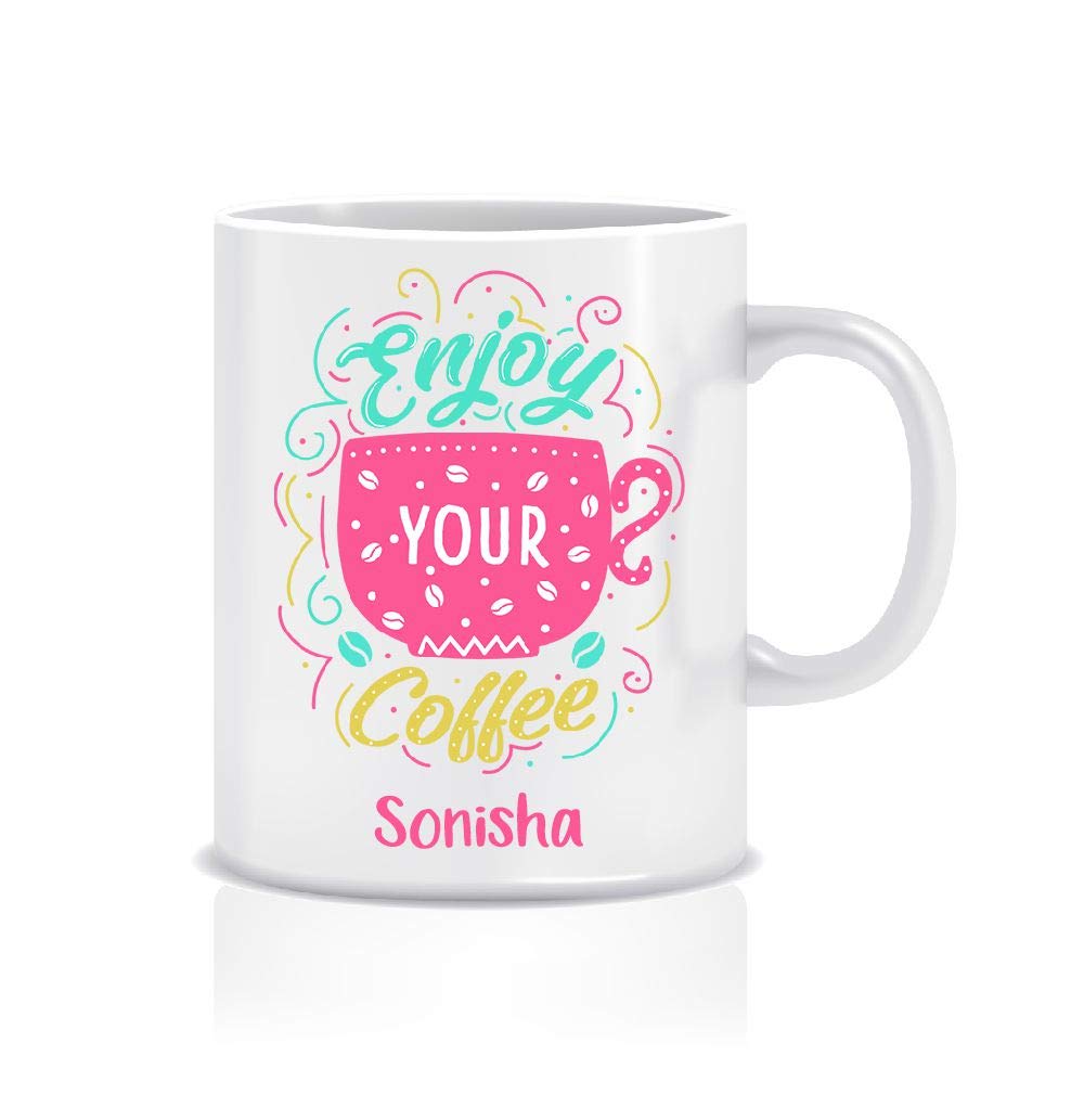 WeChitr Coffee Mug for sonisha Personalised Name Ceramic, 350ml, 1 Unit (Design d 6097)