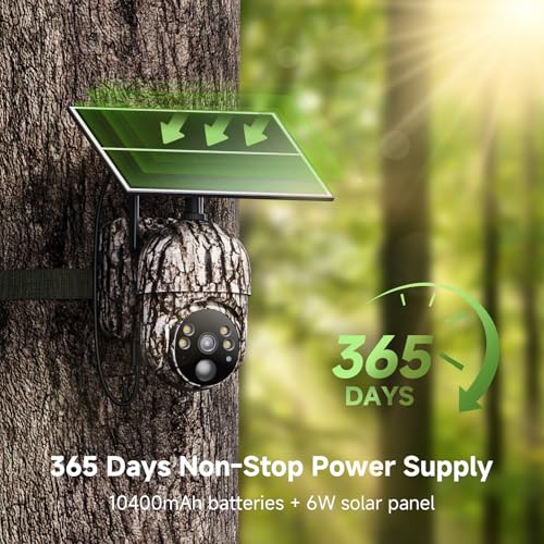 Tefrio Cellular Trail Security Camera With Built-In 4G Lte Sim Card, 2K Game Camera Solar With 360° Full View thumb #2