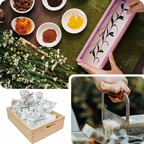 Soap Mold Making Kit With Wooden Cutter Soap Molds Silicone 46Oz Purple | Melt And Pour Or Cold Process, 50Pc Soap Packaging Paper Bags, Stainless Steel Slicer | Gift For Wife Women Housewife Soaper #TOP5