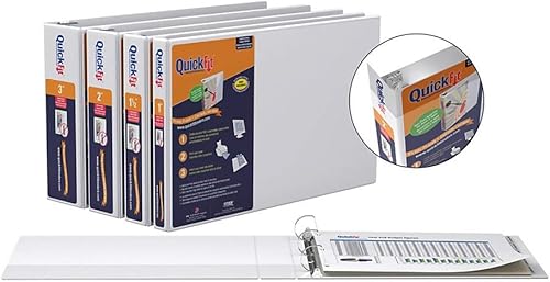 Miniatura 4 de QuickFit Carpeta resistente de 11 x 17 pulgadas, anillo D de ángulo de bloqueo, color blanco (94010)