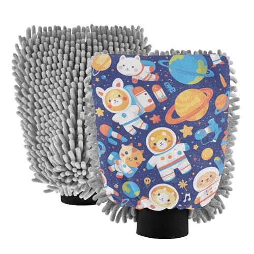 C - Guantes de microfibra para lavado de coche, sin arañazos, para lavado de coche, 2 unidades