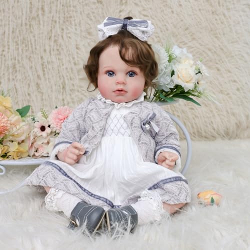 Muñeca Reborn Lifelike de 24 pulgadas con vestido miniatura 4