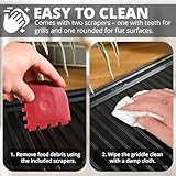 Homiu Cast Iron Griddle Pan | Oven Safe, Ceramic, Gas Hob, Induction & Indoor Outdoor Cooking | Pre-Seasoned Reversible Non-Stick BBQ Grill | Ridged & Flat with Handles & Scrapers 50.5 x 26cm - Image 5