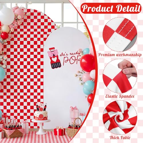 Moukeren She's Ready to Pop Arch Backdrop Cover 6ft and 7.2ft for Soda Drink Themed Baby Shower Party Gender Reveal Birthday Party Banquet Photo Arches Background Decorations by Moukeren - Used condition - Image 4