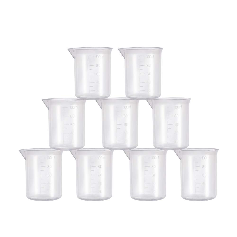 Othmro 20Pcs 20ml Plastic Graduated Cups Measuring Cup PP Plastic Graduated Beaker Clear Scale Cups Liquid Measuring Mixing Cups Graduated Plastic Measuring Cups for Lab Kitchen Liquids Transparent