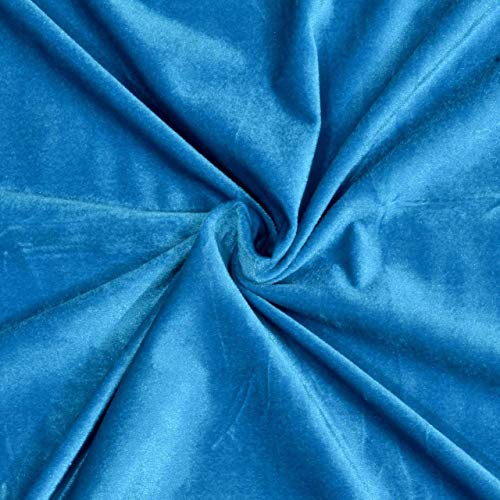 Image of High Sofa Quality Velvet Solid Grommet Room Darkening Eyelet Door Curtains for Living Room (8 Feet, Turquoise Blue) - Set of 2 Pieces