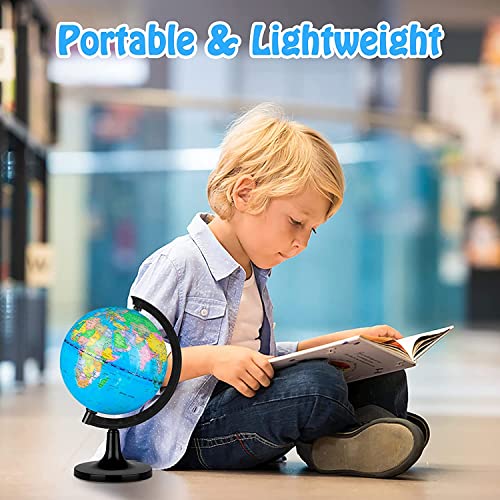 Wizdar-55-World-Globe-for-Kids-Learning-Educational-Rotating-World-Map-Globes-Mini-Size-Decorative-Earth-Children-Globe-for-Classroom-Geography-Teaching-Desk-Office-Decoration-55-inch