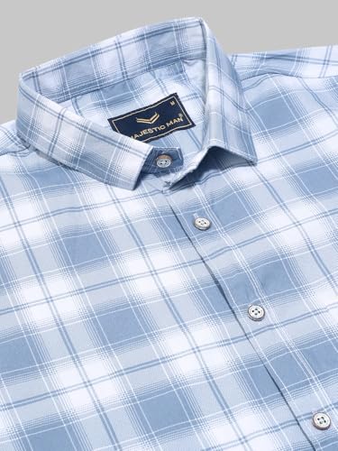 Image of Majestic Man Men Box Checkered Slim Fit Cotton Casual Shirt