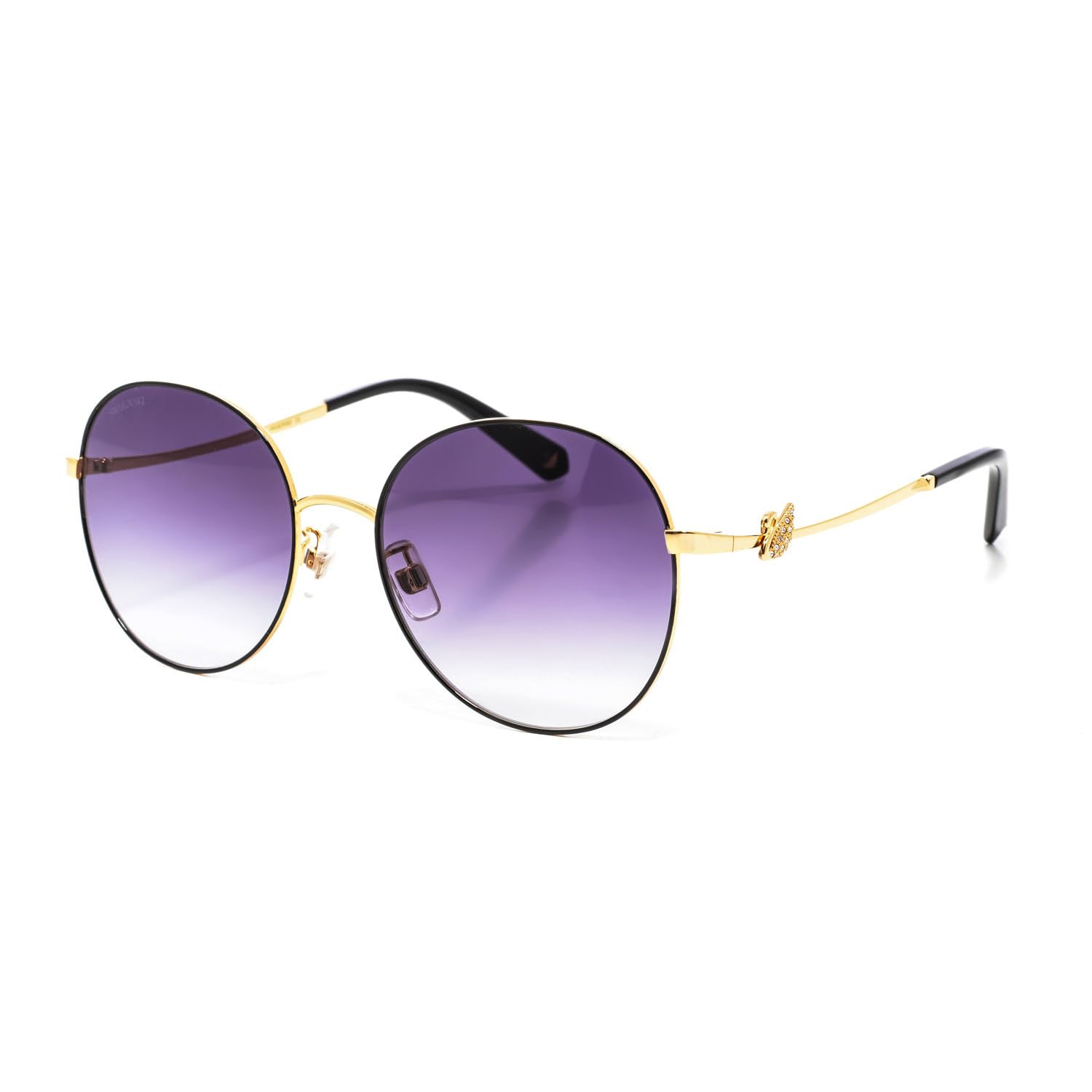 Swarovski SK0244-K Okrągłe metalowe okulary przeciwsłoneczne dla kobiet