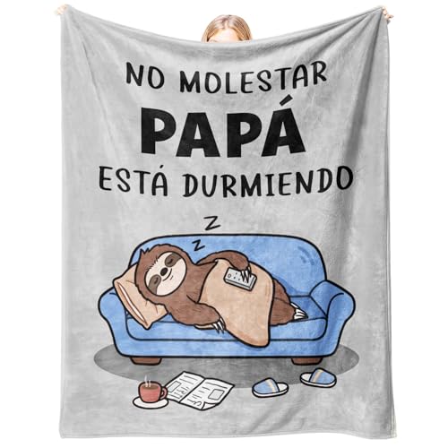 CheriGift Regalo Padre, Regalo Papá, Franela Manta de Perezoso, Regalo Padre Cumpleaños, Dia de la Padre Originales, Regalo Navidad 157x132cm