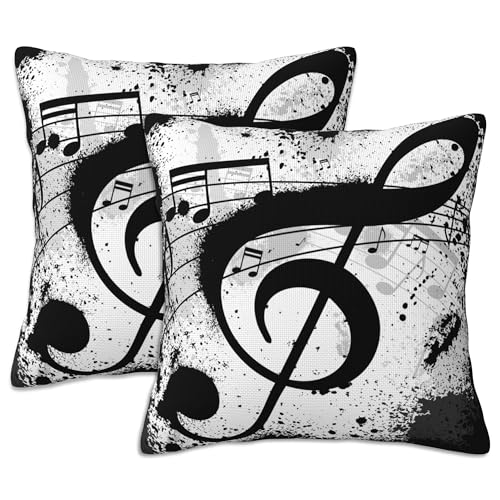 Naqiuli Throw Pillow Cover Case Music Notes Pillow Covers 18x18