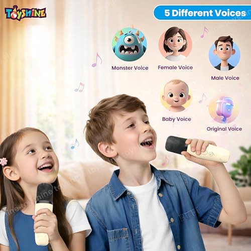 Image of Toyshine Wireless Karaoke Microphone with Portable Bluetooth Speaker inbuilt with Dynamic Lights for Birthday Family Home Travel for Girls Boys & Toddlers Ages 4 & Above