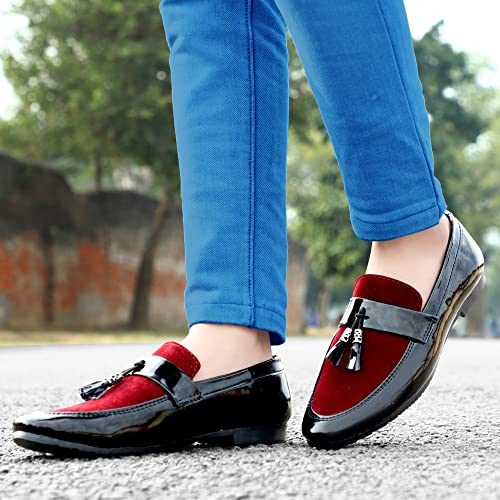 Image of LE GREEM Men's Patent Leather Slip on Casual Loafers