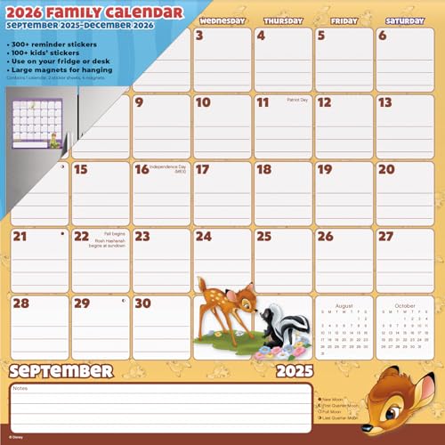 2026 Disney Classic Magnetic Family Calendar