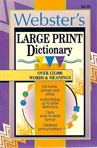 Webster's Large Print Dictionary 1569873577 Book Cover