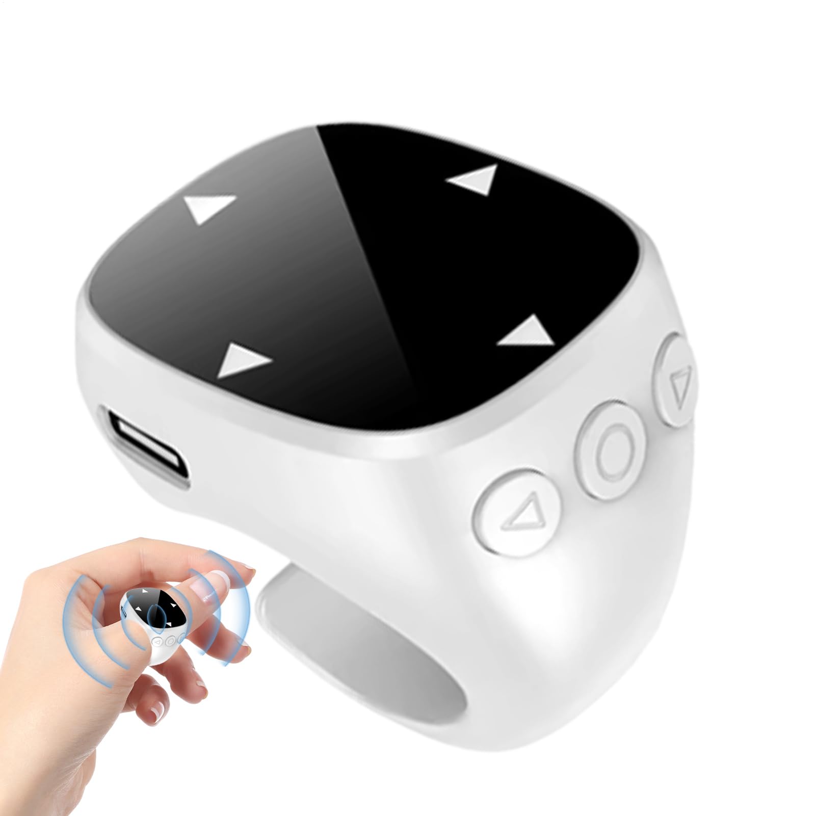 Smart Gesture Ring - Wireless Control Scroller, Finger | Ergonomic Wearable Input Accessory for Remote Touch Presentation Controller Device, Gaming, Streaming, Camera, Music, Photo and Video