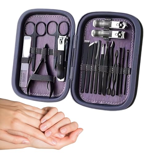 BommFu Kit de Manucure - Anti-Rouille Multifonctionnel,Coupe-Ongles Main et Pied de Précision et Ciseaux | Pour Femmes Hommes Seniors Adolescents Voyage Et Déplacement Dortoir Salle De