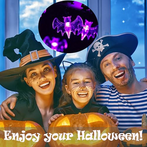 2PCS Halloween Bat Led Lights 10ft 20 Led String Lights Battery Powered - image 7