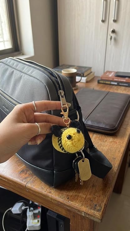 Image of Handmade Crochet Keychain Combo for Girls Women Cute Aesthetic Sunflower Strawberry Watermelon Daisy Knitted Keychain Bag Charm Purse Charm Car Key Ring Backpack Accessories Gift