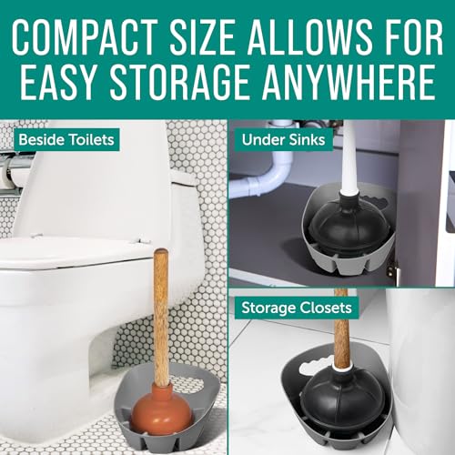 Image of Maplefield Plastic Plunger Tray - Grey, Pack of 2 - Universal Fit & Drip Tray Protection - Easy-to-Clean Plunger Holder