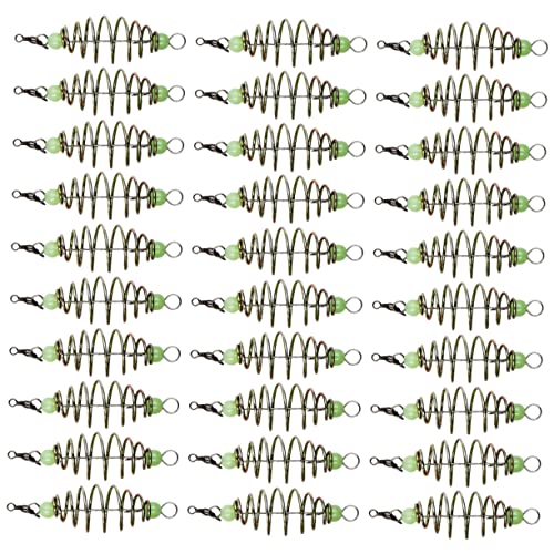 BESTonZON 30Pcs Luminous Fishing Bait Holders Fishing Bait Cages Portable Bait Carrier for Night Fishing Lightweight and Outdoor Fishing Accessories