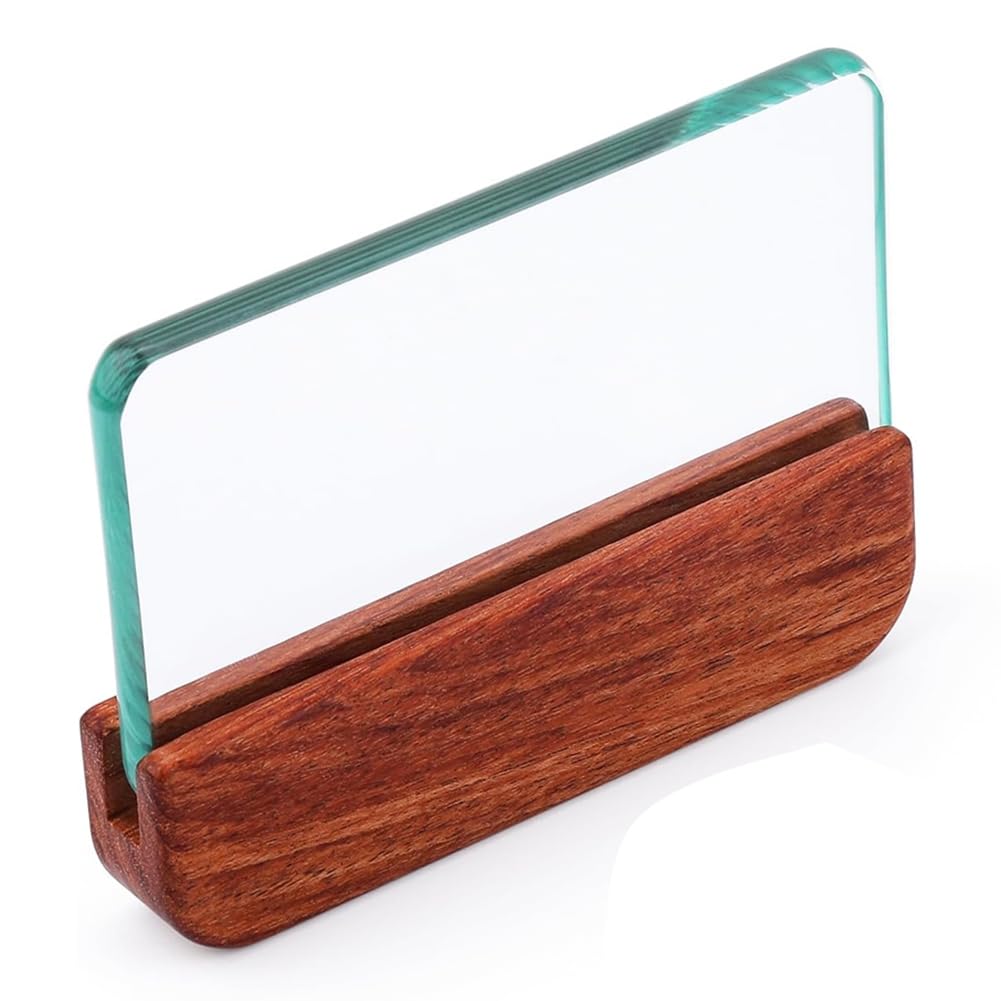 Littimoon Leathercraft Glass Slicker for Burnishing Leather,Leather Burnishing Tool with Rosewood Handle Leather Working Tools