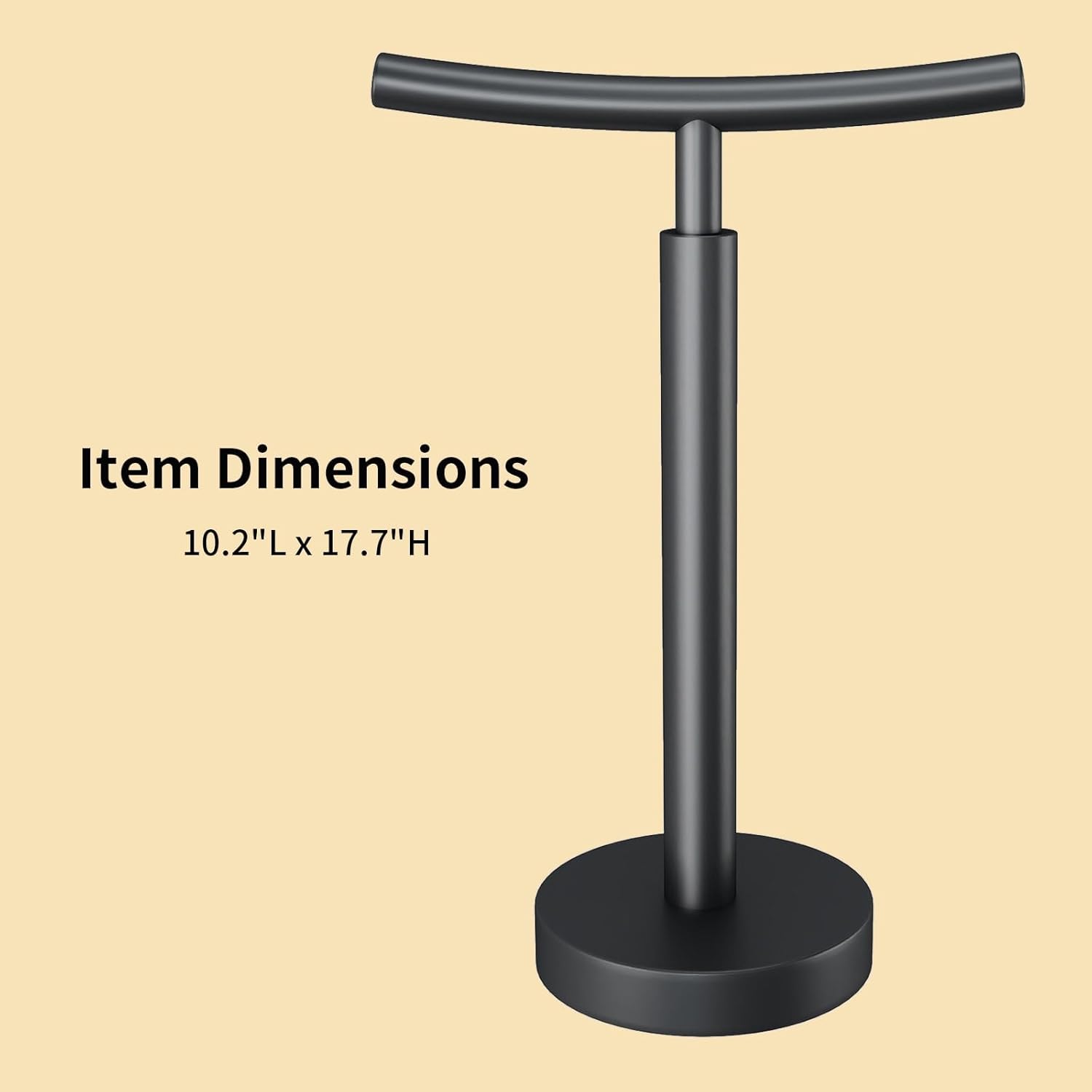YUMORE Hand Towel Holder Stand Countertop Towel Rack Free Standing Towel Bar Hanger for Bathroom Kitchen Matte Black