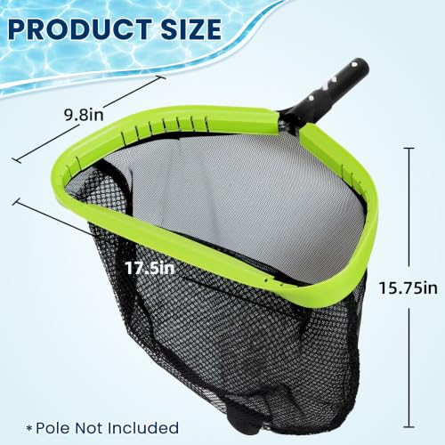 Sepetrel Pool Net,Professional Swimming Pool Leaf Skimmer Nets for Cleaning with Double-Layer Deep Big Bag,Heavy Duty Aluminum Frame & Handle Rake(Pole Not Included)