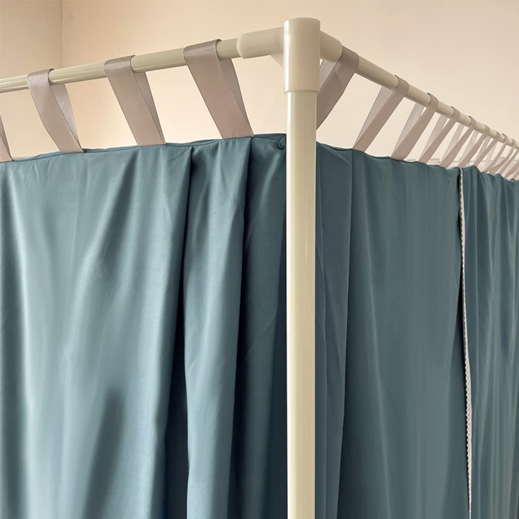 Betthimmel-Vorhang im Stangentaschen-Design mit 4 Eckpfosten für Mädchen und Frauen, Verdunkelungshimmel für Erwachsene, Hochzeit, Schlafzimmer, Bettdekoration (B, voll)