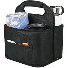 Beautyflier Drink Carrier with Handle for Delivery Reusable Insulated Coffee Cup Carrier Portable 4 Cup Holder with Handle Organizer Tote Bag for Hot & Cold Drinks