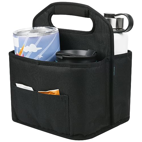 Beautyflier Drink Carrier with Handle for Delivery Reusable Insulated Coffee Cup Carrier Portable 4 Cup Holder with Handle Organizer Tote Bag for Hot & Cold Drinks