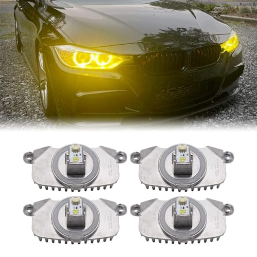 Generic 4Pcs CSL Yellow DRL Modules For 2012 2013 2014 2015 BMW 3 SERIES F30 F31 F34 GT 320i 328i PRE-LCI Xenon Headlight Daytime Running Light DRL,63117398766 (Yellow, Set LED Modules)