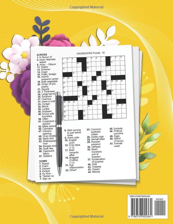Miniatura 2 de 2023 Crossword Puzzle Books for Adults 90+ Easy to Medium Crossword Puzzle Books for Adults,Seniors & Teens - Enjoy Life Crossword Puzzle Books to