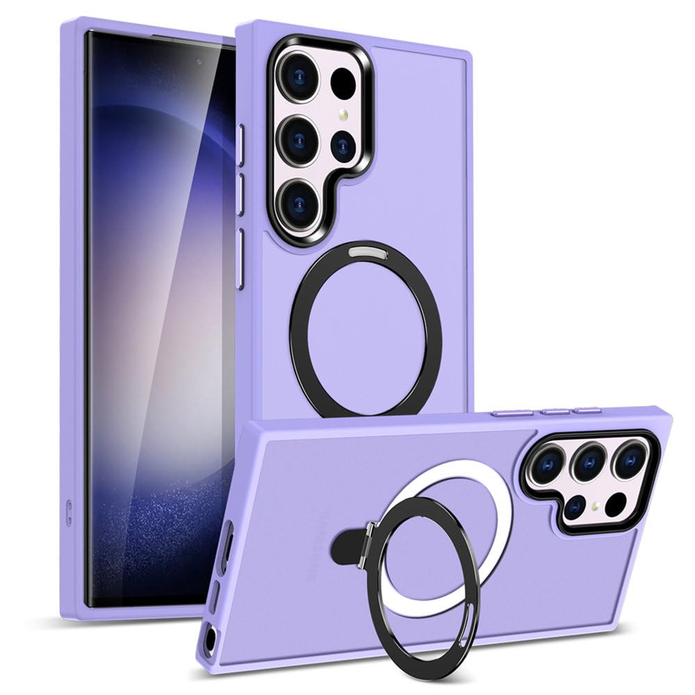 Coque Violette Galaxy S24+ Anti-Traces à Support Magnétique - 7