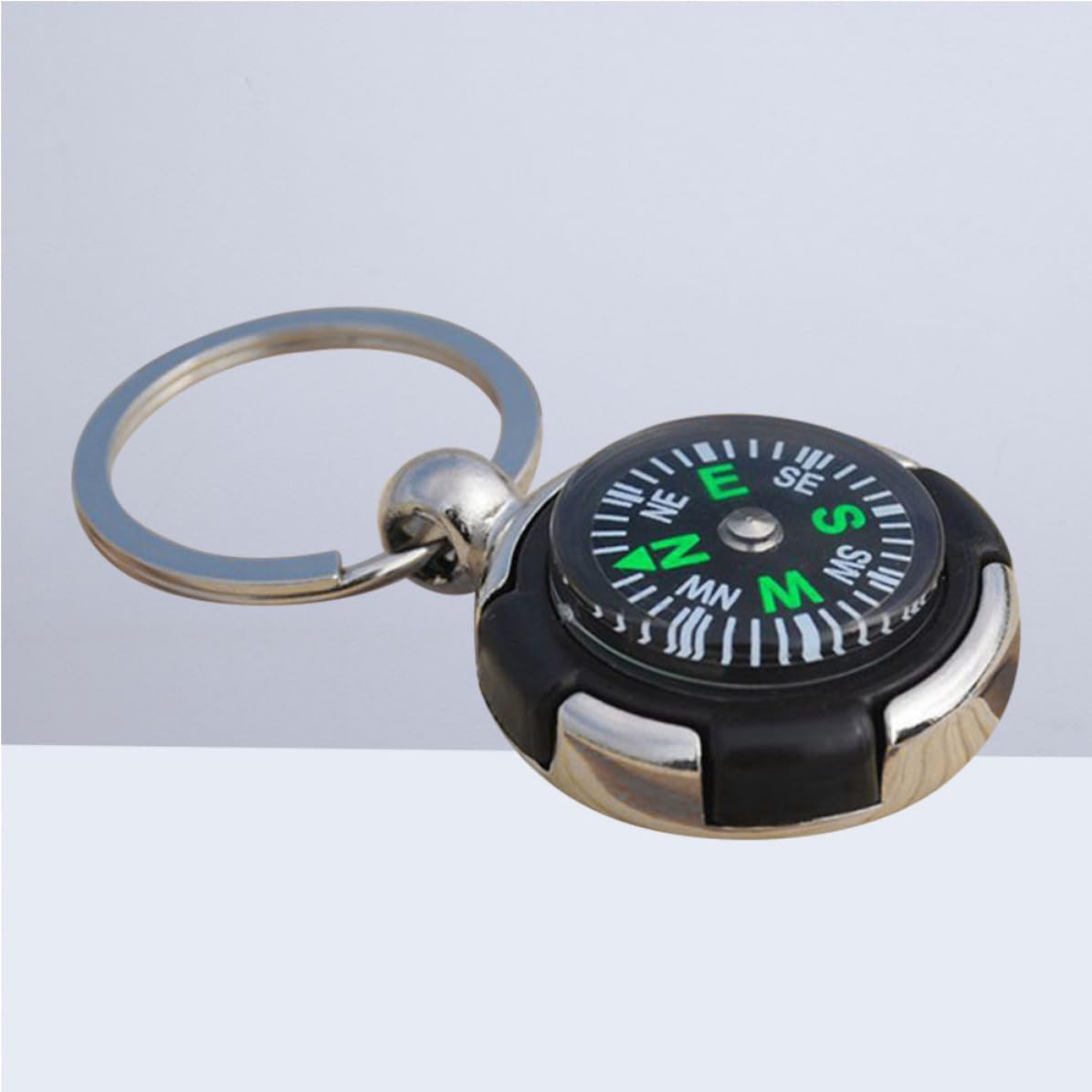 Compass Pendant Keychain Metal Creative Keyring for Car Bag image 5