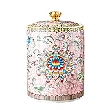 Bicuzat Enamel Ceramic Tea Caddy Tea Canister Tea Storage Container Tins Jar with Airtight Lid Water-proof Tank for Tea, Coffee, Herb, Sugar, Spice, Nuts