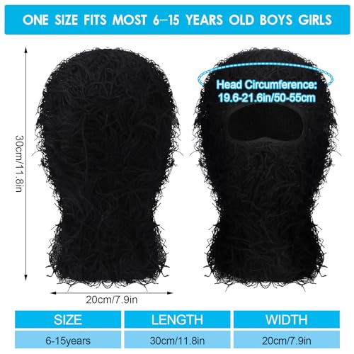 Chuarry 4 Pcs Kids Distressed Balaclava Face Mask Windproof Knitted Distressed Ski Mask Winter Full Face Mask for Boys Girls3