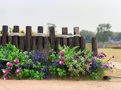 Wakisaki 9 Bundle Multi-Species Of Realistic Faux Plants Fake Flowers For Outdoor Planters, Artificial Flowers For Outdoors In Pot, Uv-Resistant For All Weather (Magenta & Lavender, 9) #TOP4