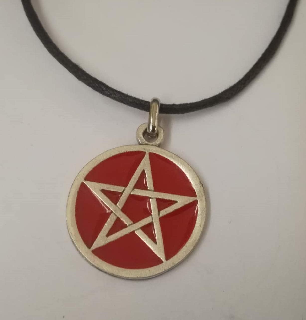 Eurofusioni Silver plated Red Pentacle Star Wicca Pendant with Necklace, Talisman for Protection, Symbol of the Five Elements - Image 4