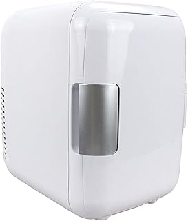 DIWEI Mini Réfrigérateur 8L Mini Réfrigérateurs Extérieurs 4L - Utilisation À La Maison Bureau Dortoir Voiture Bateau Voyage Camping Chambre Prises AC DC Incluses White-4L