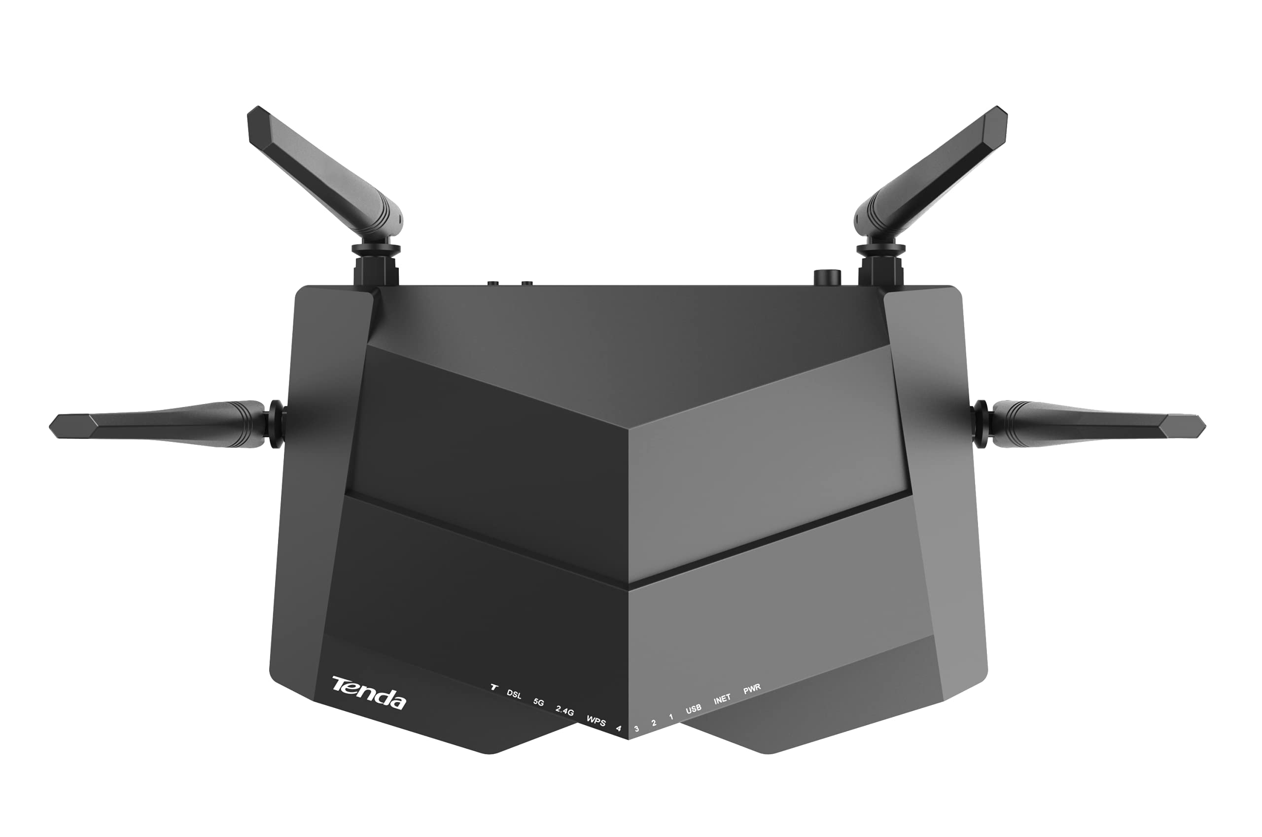 Tenda V12 modem router VDSL/ADSL Dual-Band Router (AC1200 300 Mbit/s przy 2,4 GHz + 867 Mbit/s przy 5 GHz, 3 x Gigabit LAN + 1 x Gigabit WAN) wiązanie, obsługuje VPN/IPTV/IPv6/WPS