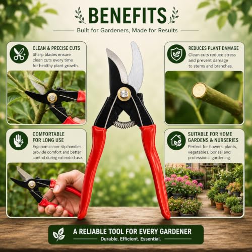 Image of Indian Gardens - Germen Cutter Tool | Garden Grafting & Pruning Cutter for Plants | Heavy Duty Gardening Tool for Plant Propagation & Nursery Use